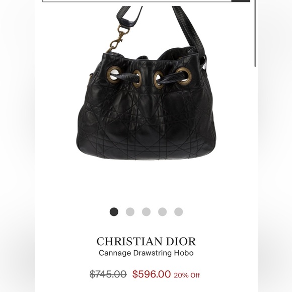 Authentic Christian Dior Vintage Black Leather Hobo Purse. Classic Red Interior. - Picture 6 of 6